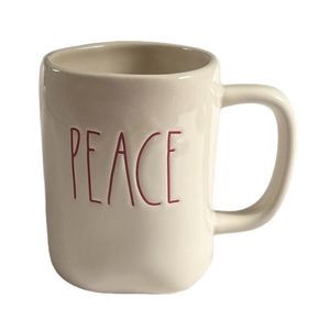 Rae Dunn by Magenta Artisan Collection 20 oz Red Letter PEACE Coffee Mug